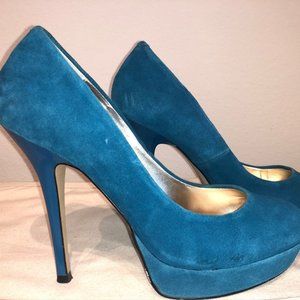 Bakers Teal Suede Platform Heel.  Size 8.5